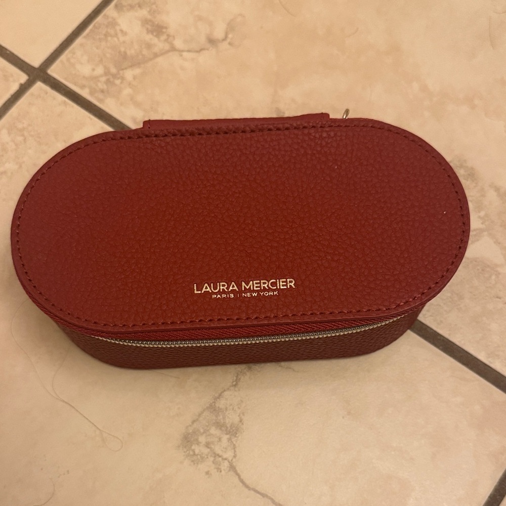 Laura Mercier Burgundy Oval Cosmetic Case